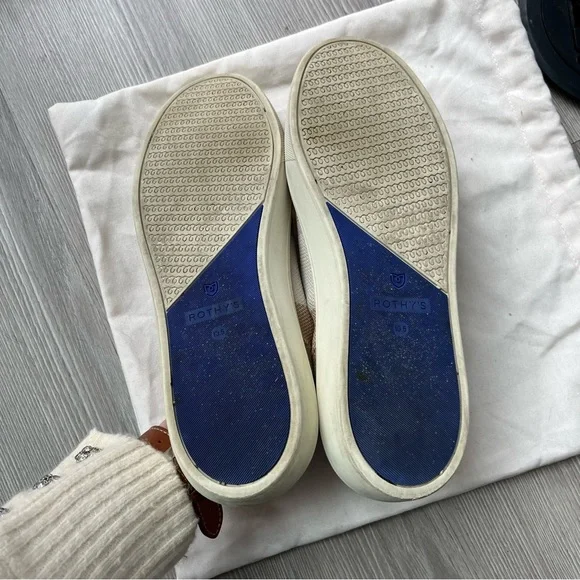 EUC 10.5 Rothy’s Birch Stripe Neutral Sneakers - Picture 6 of 7